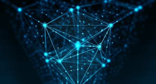 Visualisierung eines Blockchain-Netzwerks, wie es Cardano für die Zukunft sieht