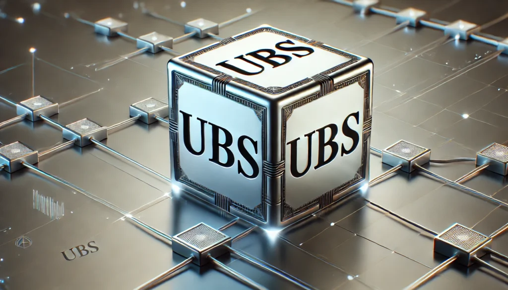 UBS DLT Studie zeigt Blockchain-Adoption in Finanzmärkten – Vernetzte Knotenpunkte symbolisieren Tokenisierung, Echtzeit-Transaktionen und die digitale Transformation von Banken.