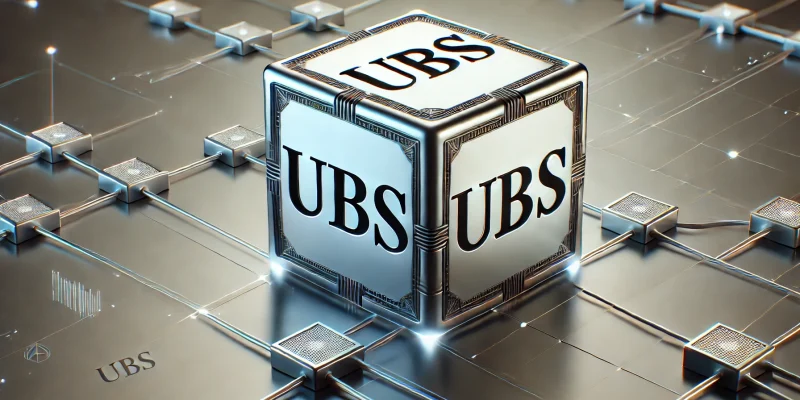 UBS DLT Studie zeigt Blockchain-Adoption in Finanzmärkten – Vernetzte Knotenpunkte symbolisieren Tokenisierung, Echtzeit-Transaktionen und die digitale Transformation von Banken.